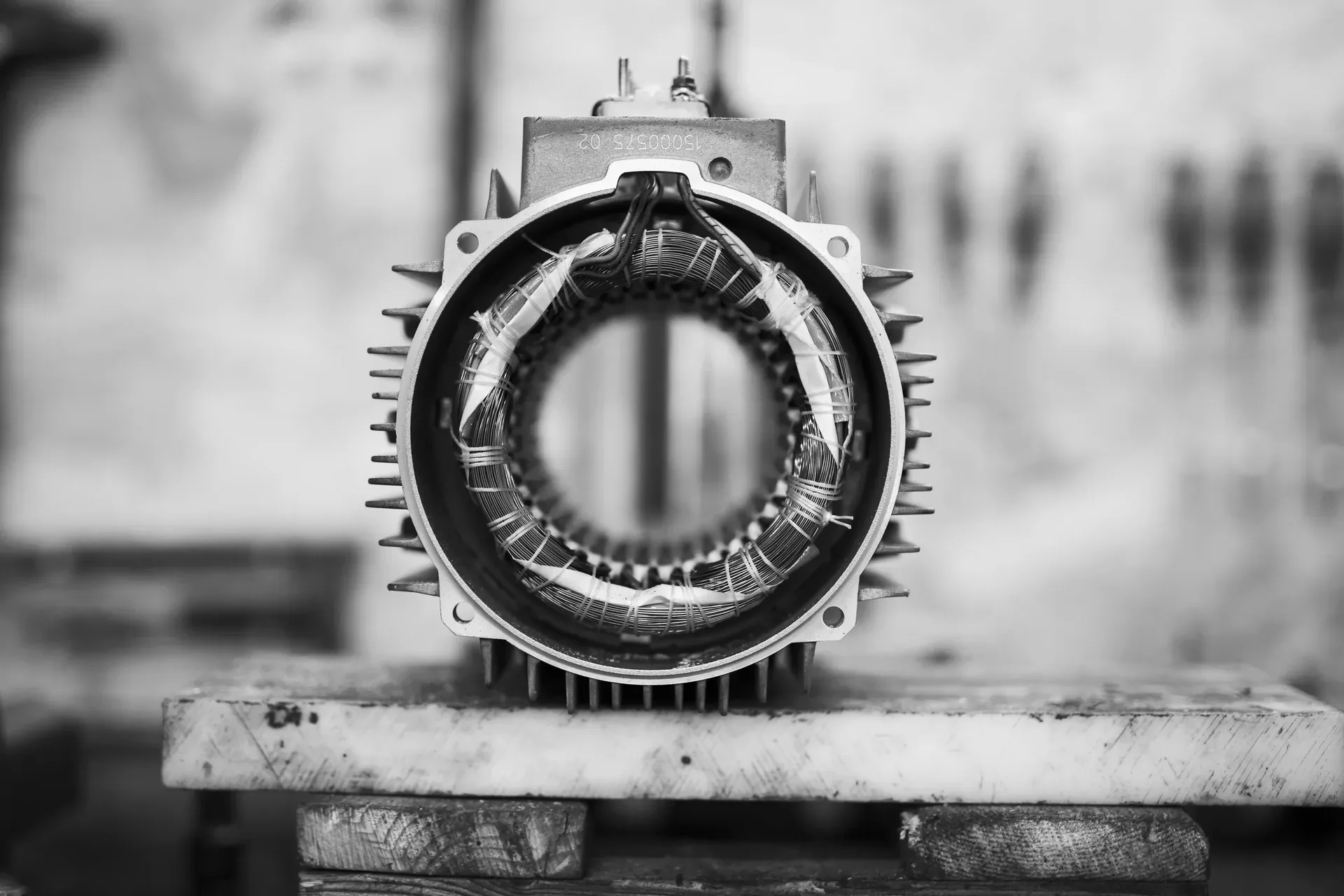 Stator de moteur électrique avec bobinage cuivre dans l'atelier de TCA Industries